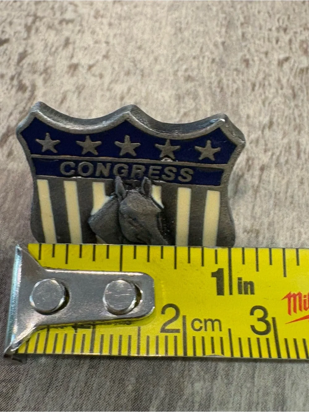 Vintage Enameled Metal Lapel Pin from the All American Quarter Horse Congress
